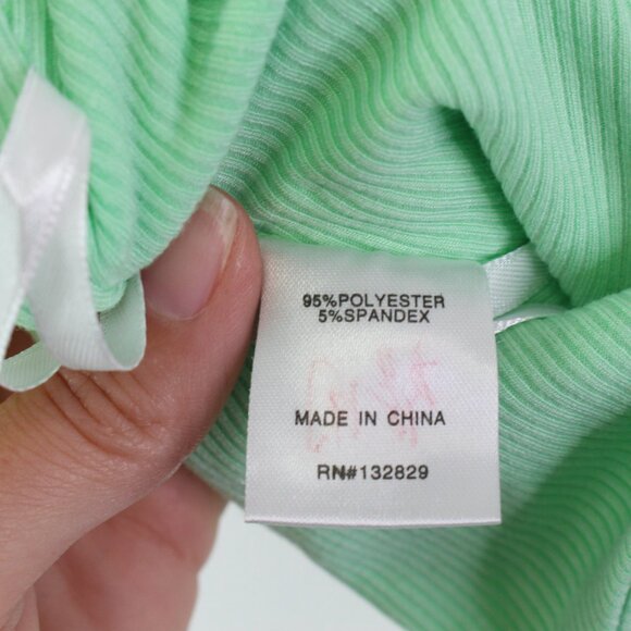 Superdown Ribbed Twist Back Crop Cami Mint Green Size S - Picture 5 of 5